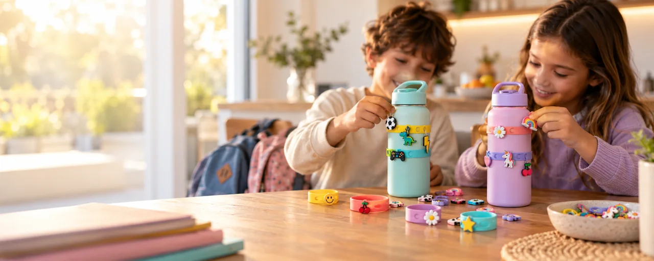 Niños creando combinaciones de Lupikis en una mesa